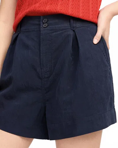 Flags & Anthem Ida Pleated Flowy Shorts In Navy In Blue