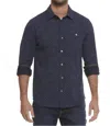 Flags & Anthem Jersey Stretch Performance Shirt In Navy Heather In Blue