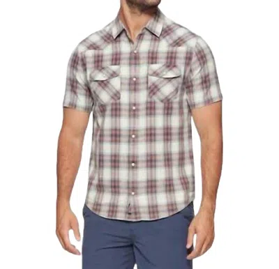 Flags & Anthem Landrum Ss Vintage Wash Western Pearl Snap In Red/cream In Multi