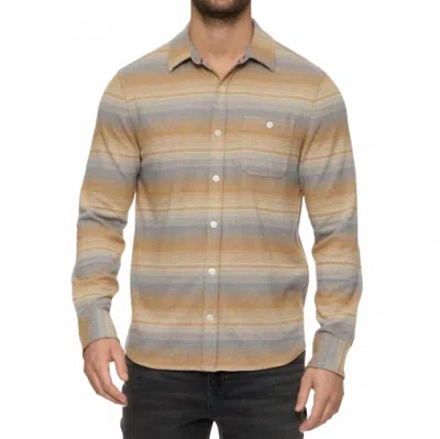 Flags & Anthem Lawrence Long Sleeve Knit Flannel Top In Cream/grey In Multi