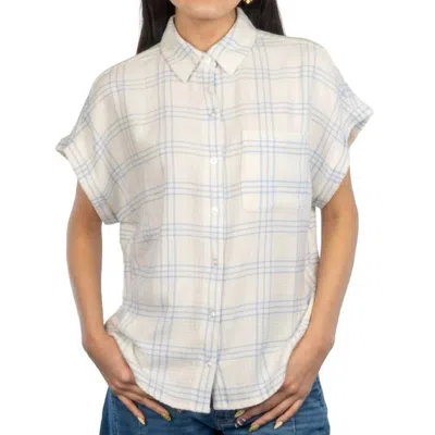 Flags & Anthem Leetonia Dolman Woven Shirt In Blue/white
