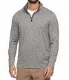 Flags & Anthem Lightweight Performance 1/4 Zip Sweater In Grey Heather