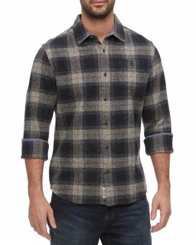 Flags & Anthem Linden Herringbone Flannel Shirt In Multi In Gray
