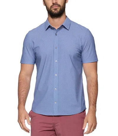 Flags & Anthem Lynco Short Sleeve Printed Journey Shirt In Medium Blue Combo In Multi