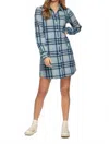 Flags & Anthem Lynden Knit Flannel Mini Dress In Blue Plaid In Blue