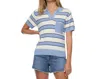 Flags & Anthem Maben Striped Polo Sweater In Cream/blue