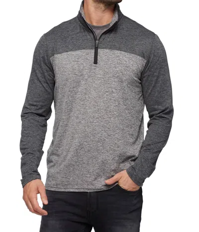 Flags & Anthem Madeflex All-day Stretch Zip Up Pullover Shirt In Grey In Gray