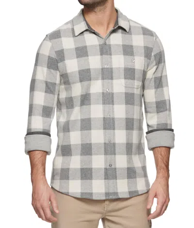 Flags & Anthem Madeflex Hero Stretch Knit Shirt In Cream/grey In Multi