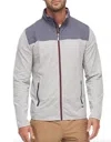 Flags & Anthem Madeflex Movement Colorblock Full-zip Mock Neck Jacket In Grey In Gray