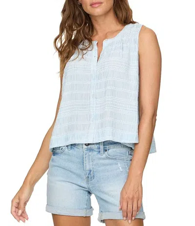 Flags & Anthem Marina Tank Top In Light Blue