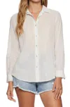 Flags & Anthem Marne Long Sleeve Split Back Shirt In White In White