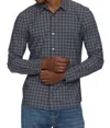 Flags & Anthem Marquette Tri Color Gingham Journey Shirt In Charcoal Combo In Blue