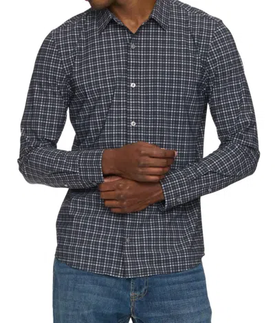 Flags & Anthem Marquette Tri Color Gingham Journey Shirt In Charcoal Combo In Blue