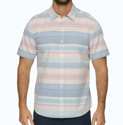 Flags & Anthem Mason Short Sleeve Striped Shirt In Blue In Multi
