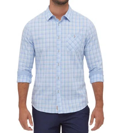 Flags & Anthem Mathis Long Sleeve Textured Slub Shirt In Light Blue