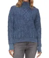 Flags & Anthem Mayfield Overdyed Cable Knit Sweater In Denim Blue In Multi