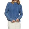 Flags & Anthem Mayfield Overdyed Cable Knit Sweater In Denim Blue In Multi