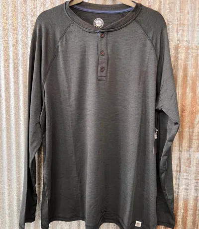 Flags & Anthem Men's Hanover Long Sleeve Performance Henley Tee In Charcoal In Pink