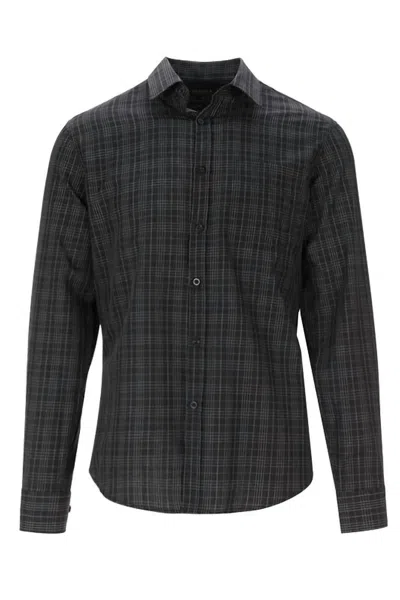 Flags & Anthem Men's Long Sleeve Checker Button Up Shirt In Black
