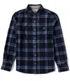 Flags & Anthem Men's Plaid Stretch Long Sleeve Shirt In Navy Combo