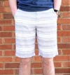 Flags & Anthem Men's Striped Shorts In White, Navy
