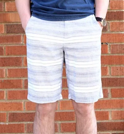 Flags & Anthem Men's Striped Shorts In White, Navy