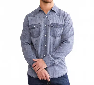 Flags & Anthem Mena Long Sleeve Vintage Shirt In Washed Navy In Blue
