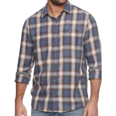 Flags & Anthem Milner Vintage Soft Shirt In Navy/cream In Multi