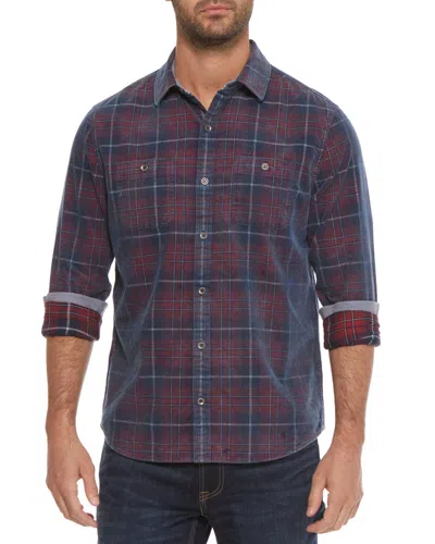 Flags & Anthem Minford Vintage Corduroy Shirt In Red In Purple