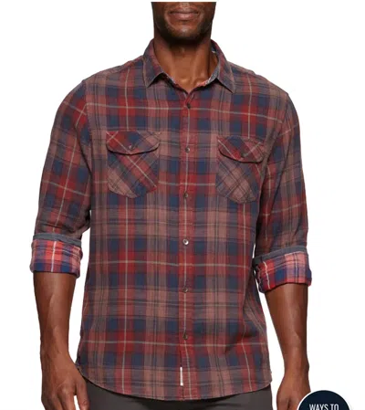 Flags & Anthem Morrisville Long Sleeve Shirt In Wine/navy In Multi