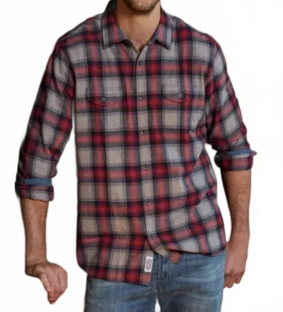 Flags & Anthem Napier Long Sleeve Flannel Shirt In Blue In Multi