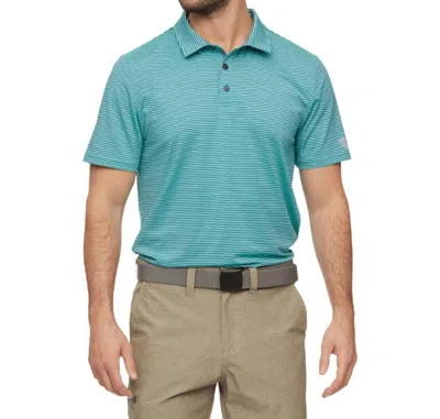 Flags & Anthem Naples Striped Performance Polo Shirt In Green/blue In Multi