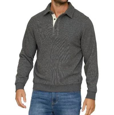 Flags & Anthem Newton Fleeced Polo In Charcoal In Gray