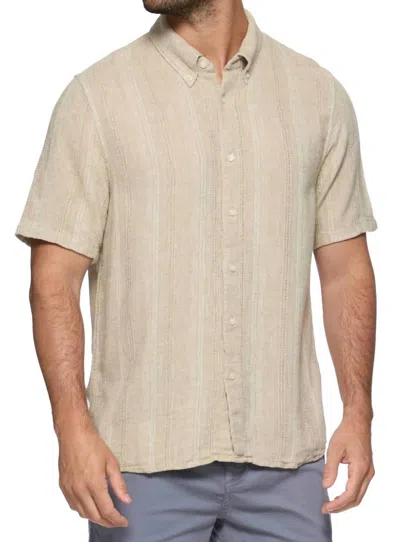 Flags & Anthem Oceanside Linen Blend Shirt In Sand In Neutral