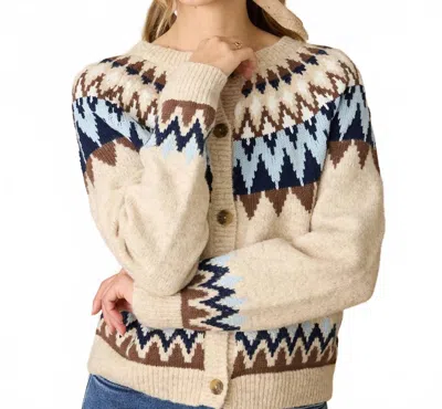 Flags & Anthem Odessa Full Button Cardigan In Beige In Multi