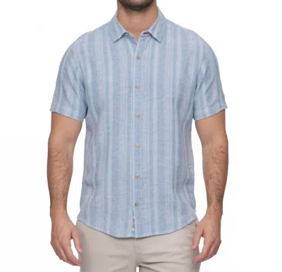 Flags & Anthem Oliver Oceanside Linen Shirt In Light Blue