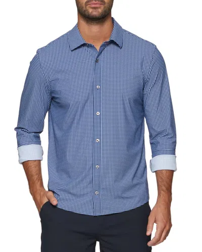 Flags & Anthem Patton Long Sleeve Gingham Journey Shirt In Blue/black