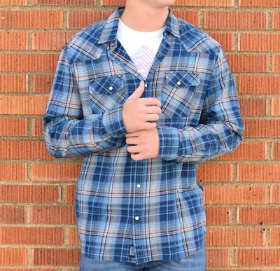Flags & Anthem Plaid Double Pocket Button Down In Blue