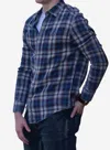 Flags & Anthem Plaid Long Sleeve Button Up Shirt In Indigo In Multi