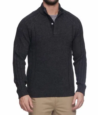 Flags & Anthem Plainview Mock Neck Sweater In Charcoal In Black