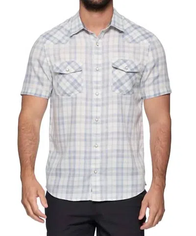 Flags & Anthem Powell Short Sleeved Shirt In Faded Blue/red In Multi