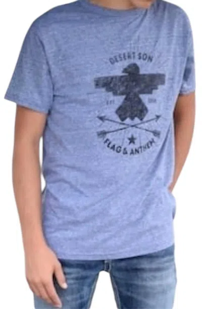Flags & Anthem Riser Crest Short Sleeve Tee In Blue