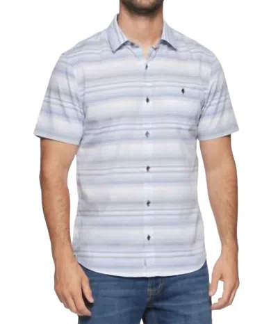 Flags & Anthem Riverton Short Sleeve Striped Shirt In Blue