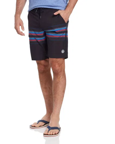 Flags & Anthem Rockaway Stripe 8" Board Shorts In Black/red In Multi