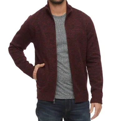 Flags & Anthem Roen Marled Mockneck Sweater In Maroon In Multi