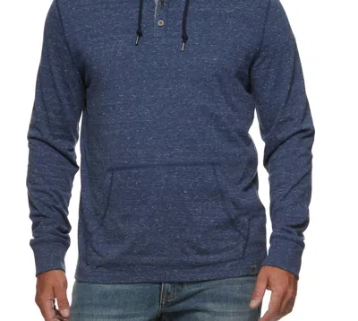 Flags & Anthem Rollin Snow Slub Hooded Henley In Navy Heather In Blue