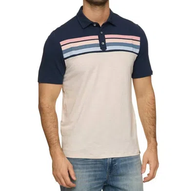 Flags & Anthem Ruskin Slub Polo In Navy Multi In Blue
