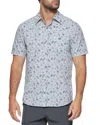 Flags & Anthem Saxton Short Sleeve Coconut Print Space Dye Shirt In White Multi In Blue