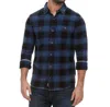 Flags & Anthem Shaw Long Sleeve Vintage Flannel Shirt In Navy/black In Blue