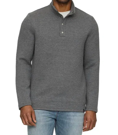 Flags & Anthem Silverton Quilted 1/4 Snap Sweater In Grey In Gray